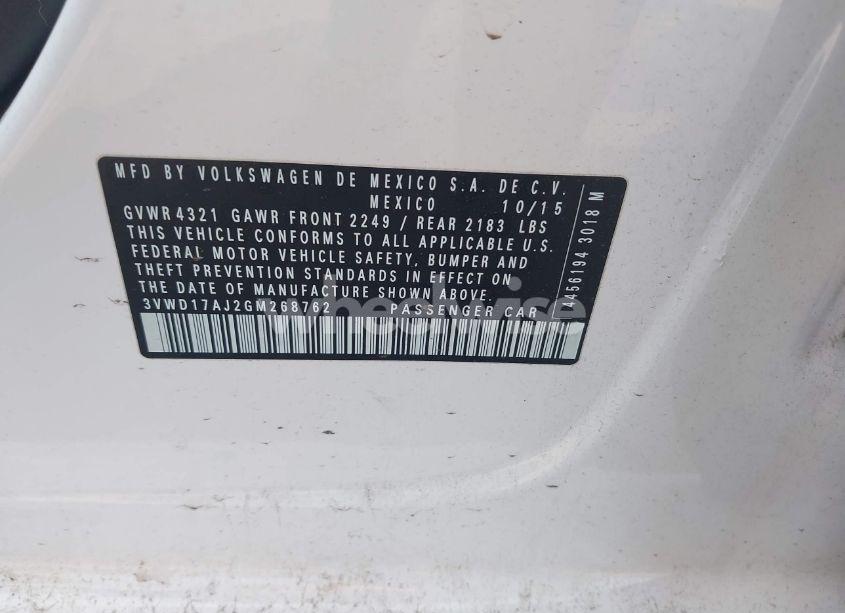 Photo 9 of 2016 Volkswagen Jetta 1.8T SPORT (VIN 3VWD17AJ2GM268762)