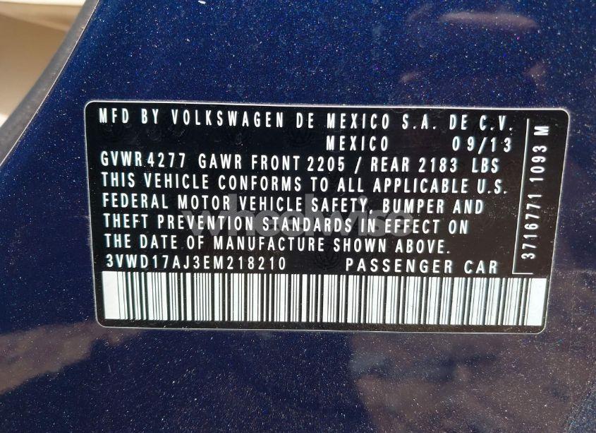 Photo 9 of 2014 Volkswagen Jetta 1.8T SE (VIN 3VWD17AJ3EM218210)