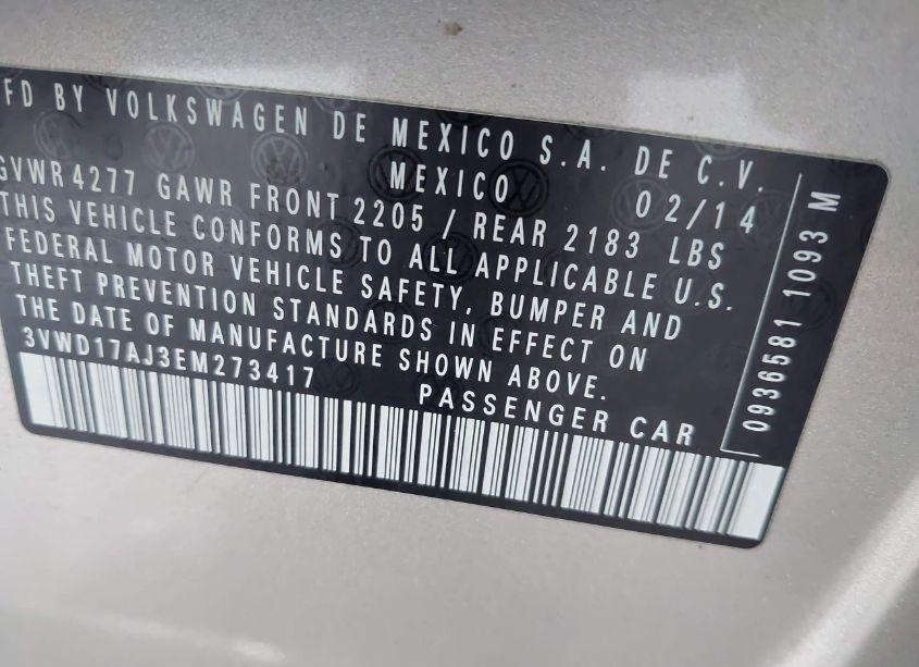 Photo 9 of 2014 Volkswagen Jetta 1.8T SE (VIN 3VWD17AJ3EM273417)