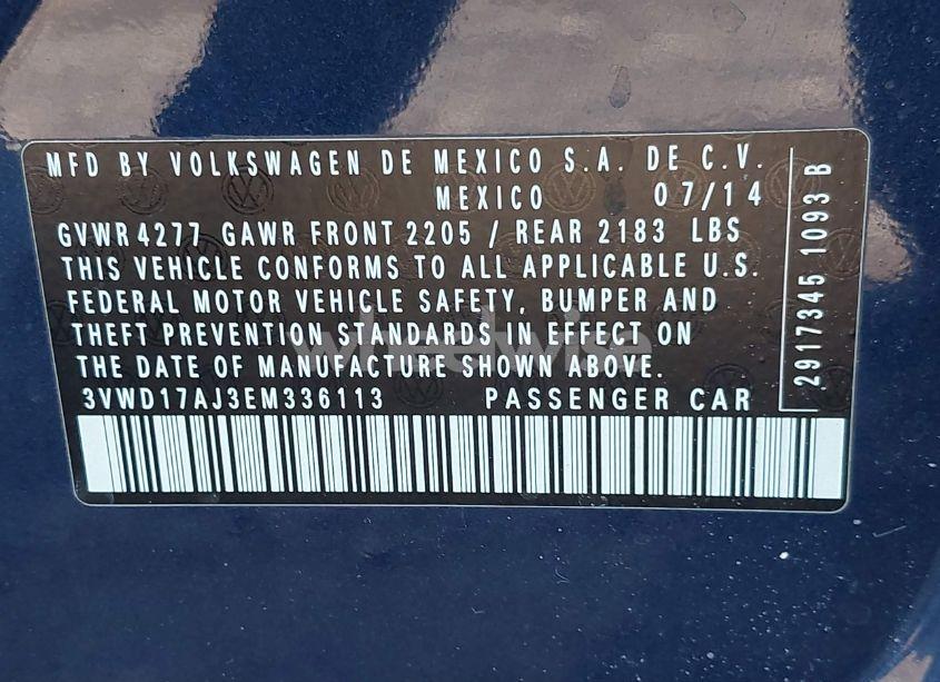 Photo 9 of 2014 Volkswagen Jetta 1.8T SE (VIN 3VWD17AJ3EM336113)