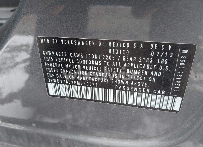 Photo 9 of 2014 Volkswagen Jetta 1.8T SE (VIN 3VWD17AJ3EM359522)