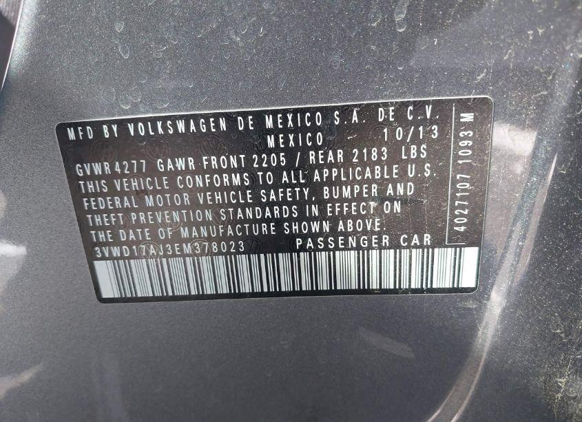 Photo 9 of 2014 Volkswagen Jetta 1.8T SE (VIN 3VWD17AJ3EM378023)