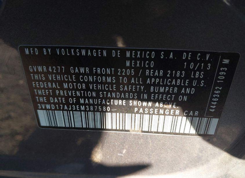 Photo 9 of 2014 Volkswagen Jetta 1.8T SE (VIN 3VWD17AJ3EM387580)