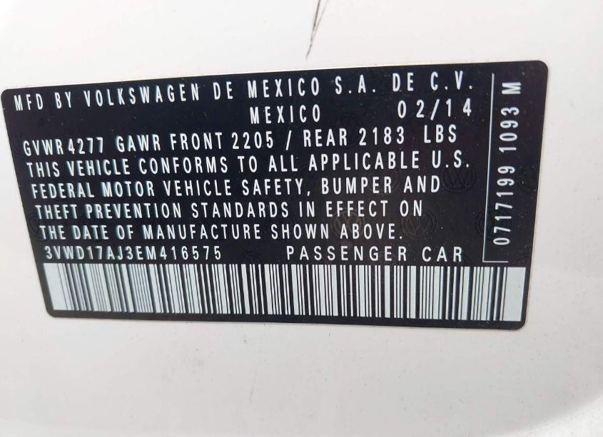 Photo 9 of 2014 Volkswagen Jetta 1.8T SE (VIN 3VWD17AJ3EM416575)