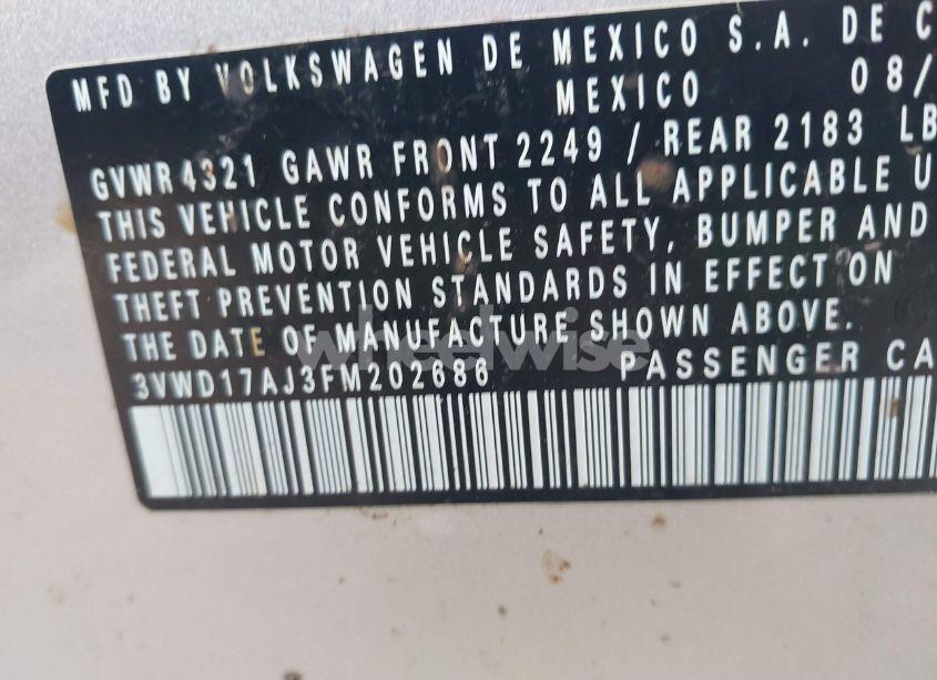 Photo 9 of 2015 Volkswagen Jetta 1.8T SE (VIN 3VWD17AJ3FM202686)