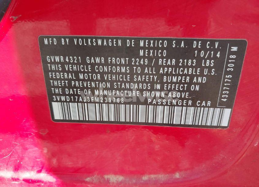 Photo 9 of 2015 Volkswagen Jetta 1.8T SE (VIN 3VWD17AJ3FM239768)