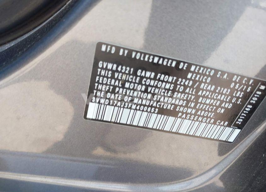 Photo 9 of 2015 Volkswagen Jetta 1.8T SPORT (VIN 3VWD17AJ3FM400653)