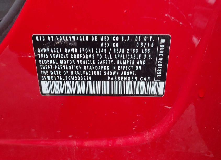 Photo 9 of 2016 Volkswagen Jetta 1.8T SPORT (VIN 3VWD17AJ3GM230876)