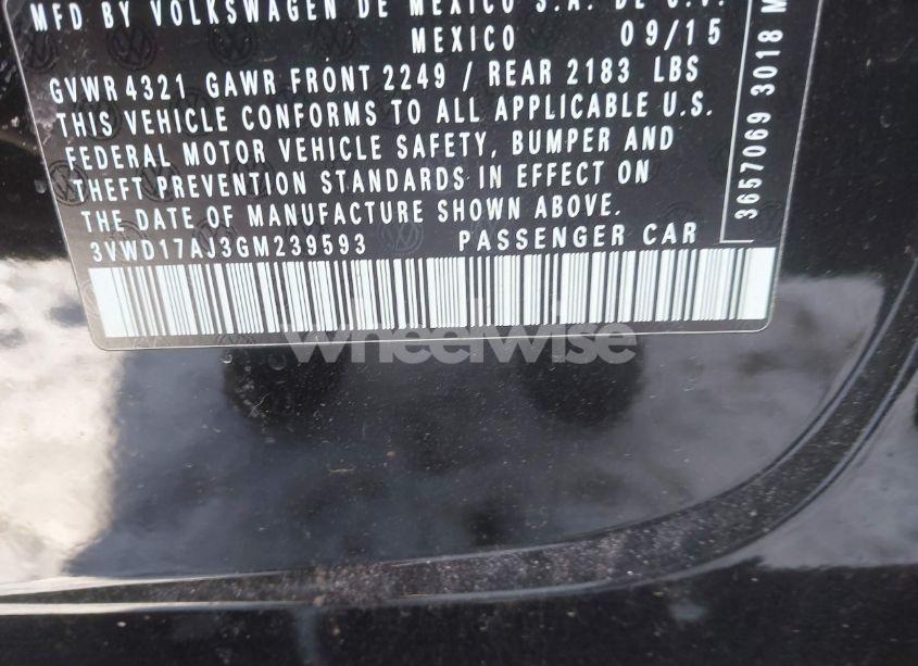 Photo 9 of 2016 Volkswagen Jetta 1.8T SPORT (VIN 3VWD17AJ3GM239593)