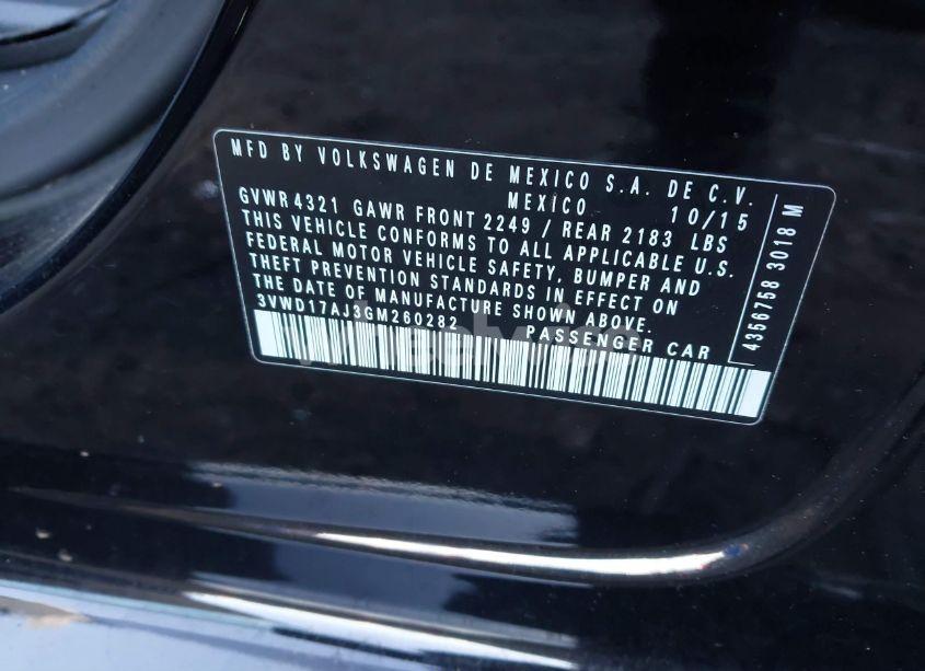 Photo 9 of 2016 Volkswagen Jetta 1.8T SPORT (VIN 3VWD17AJ3GM260282)