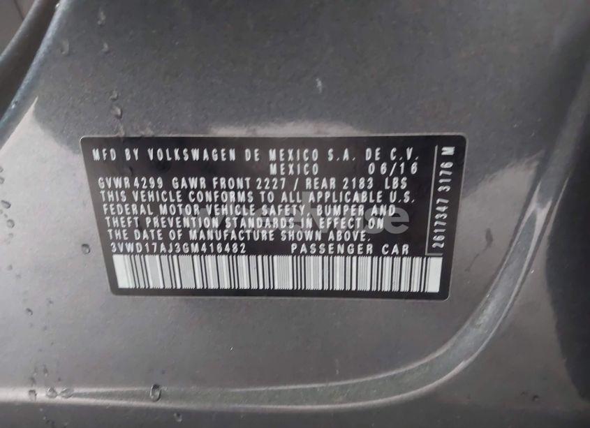 Photo 9 of 2016 Volkswagen Jetta 1.8T SPORT (VIN 3VWD17AJ3GM416482)