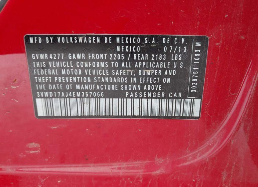 Photo 9 of 2014 Volkswagen Jetta 1.8T SE (VIN 3VWD17AJ4EM357066)