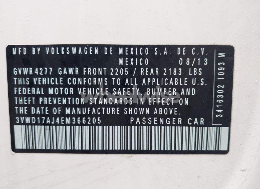 Photo 9 of 2014 Volkswagen Jetta 1.8T SE (VIN 3VWD17AJ4EM366205)