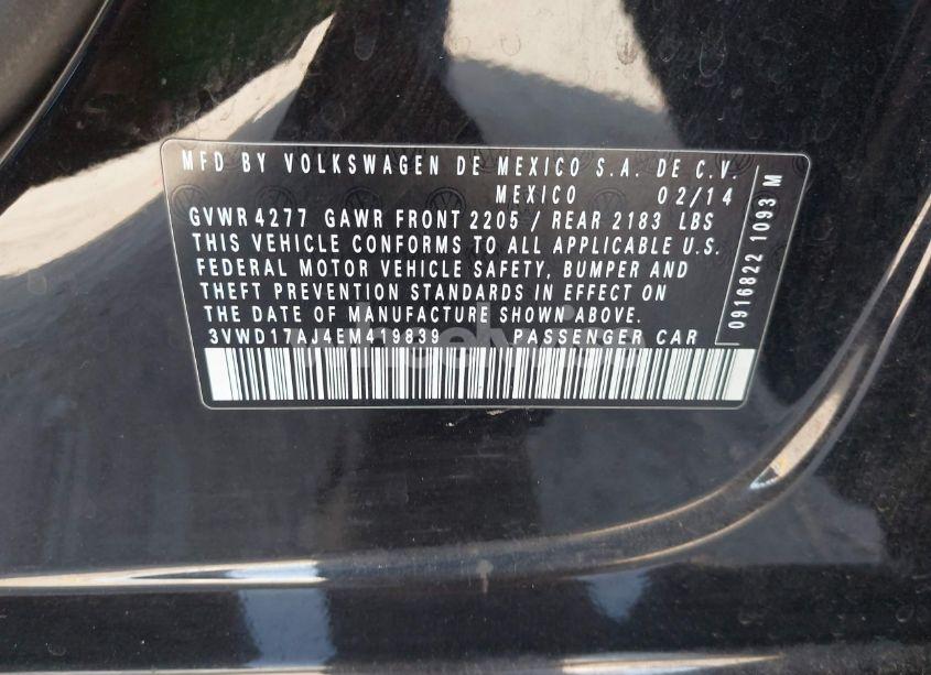 Photo 9 of 2014 Volkswagen Jetta 1.8T SE (VIN 3VWD17AJ4EM419839)
