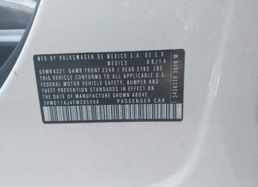 Photo 9 of 2015 Volkswagen Jetta 1.8T SPORT (VIN 3VWD17AJ4FM205094)