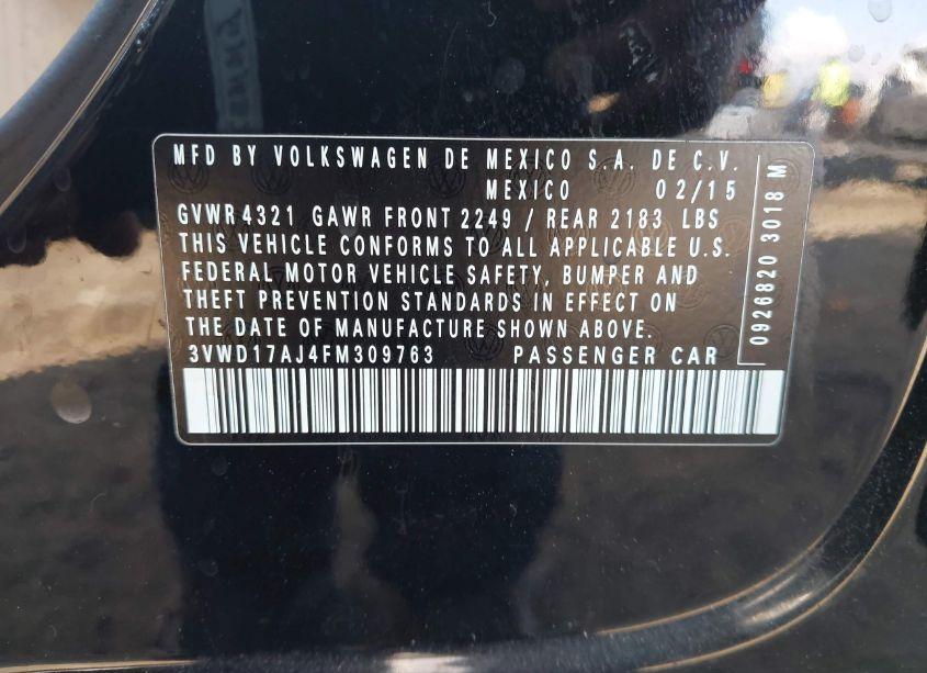 Photo 9 of 2015 Volkswagen Jetta 1.8T SE (VIN 3VWD17AJ4FM309763)