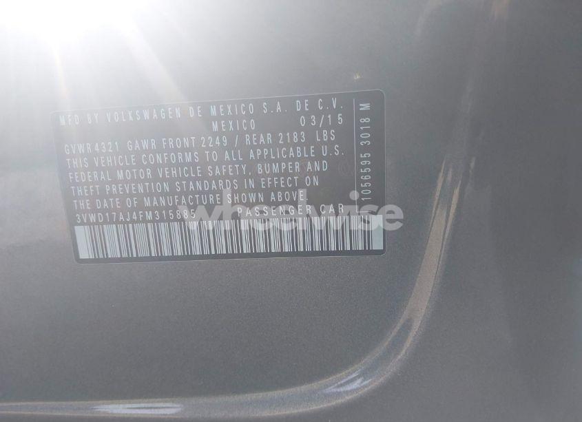 Photo 9 of 2015 Volkswagen Jetta 1.8T SE (VIN 3VWD17AJ4FM315885)