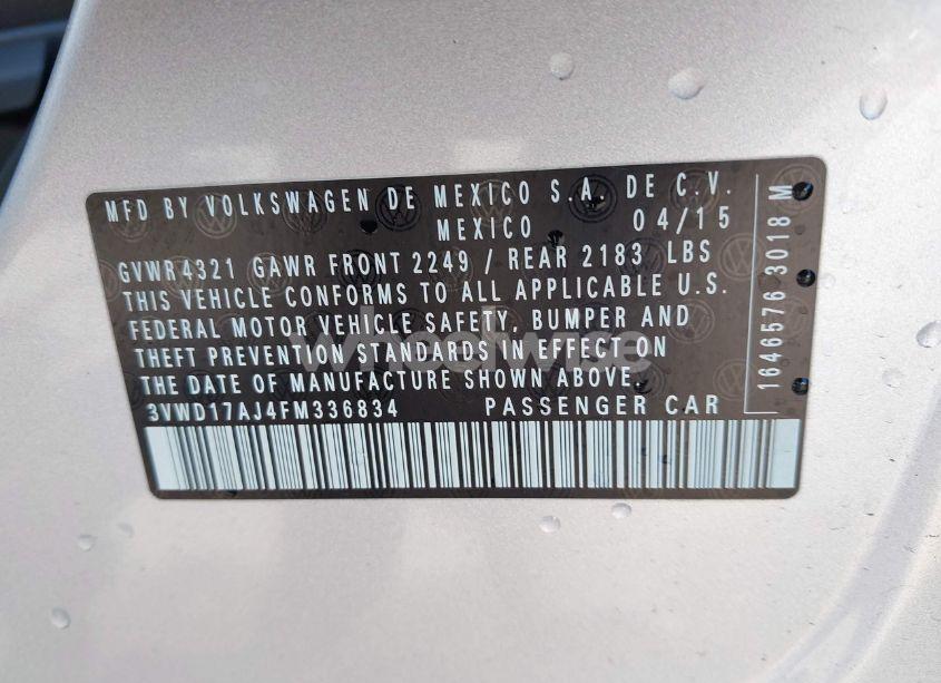 Photo 9 of 2015 Volkswagen Jetta 1.8T SE (VIN 3VWD17AJ4FM336834)