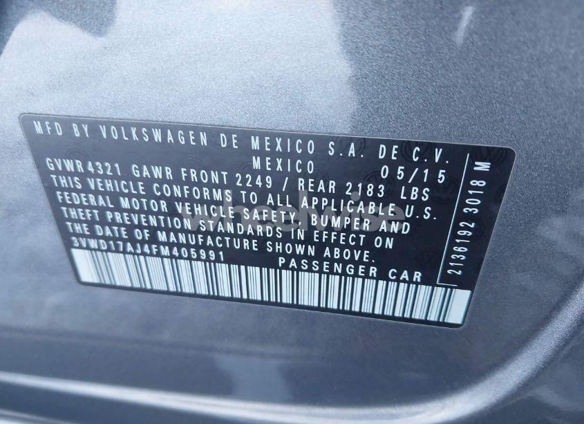 Photo 9 of 2015 Volkswagen Jetta 1.8T SE (VIN 3VWD17AJ4FM405991)