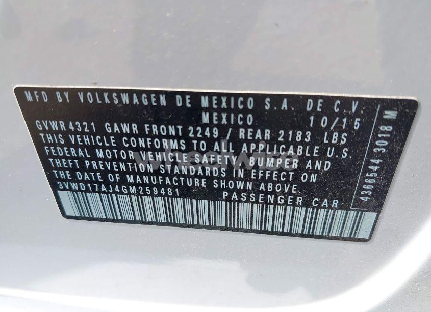 Photo 9 of 2016 Volkswagen Jetta 1.8T SPORT (VIN 3VWD17AJ4GM259481)