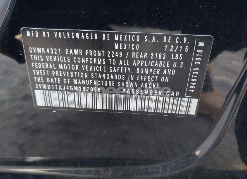 Photo 9 of 2016 Volkswagen Jetta 1.8T SPORT (VIN 3VWD17AJ4GM297096)