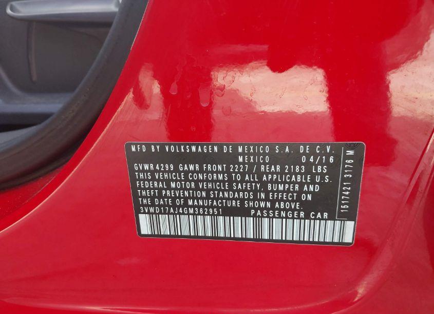 Photo 9 of 2016 Volkswagen Jetta 1.8T SPORT (VIN 3VWD17AJ4GM362951)