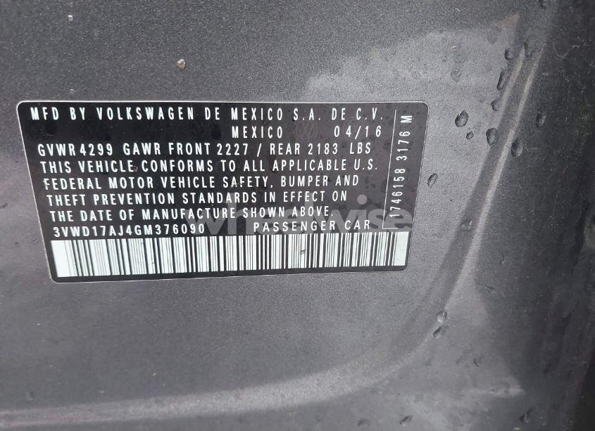 Photo 9 of 2016 Volkswagen Jetta 1.8T SPORT (VIN 3VWD17AJ4GM376090)