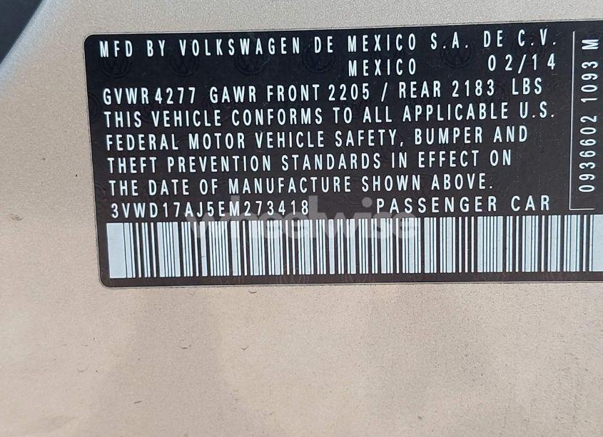 Photo 9 of 2014 Volkswagen Jetta 1.8T SE (VIN 3VWD17AJ5EM273418)