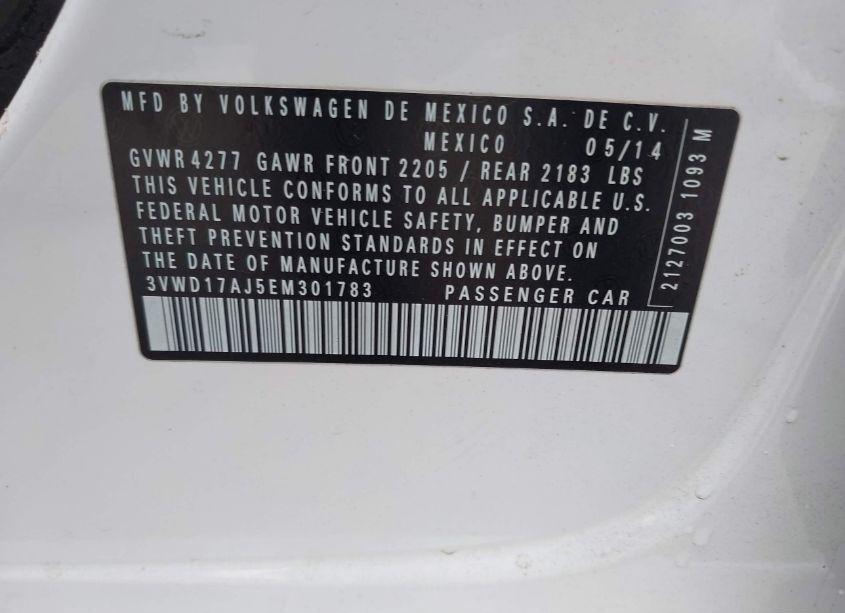Photo 9 of 2014 Volkswagen Jetta 1.8T SE (VIN 3VWD17AJ5EM301783)