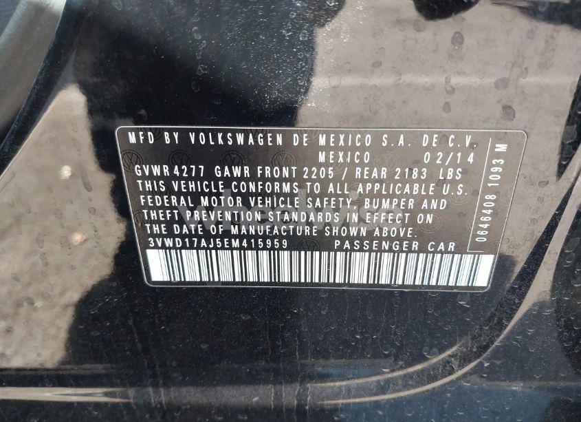 Photo 9 of 2014 Volkswagen Jetta 1.8T SE (VIN 3VWD17AJ5EM415959)