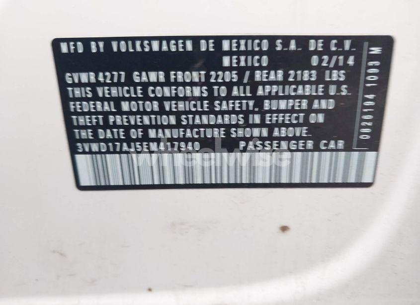Photo 9 of 2014 Volkswagen Jetta 1.8T SE (VIN 3VWD17AJ5EM417940)