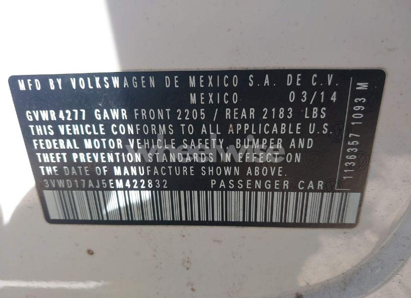 Photo 9 of 2014 Volkswagen Jetta 1.8T SE (VIN 3VWD17AJ5EM422832)