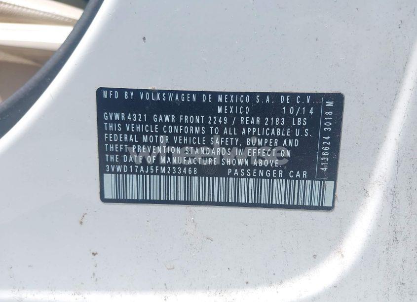 Photo 9 of 2015 Volkswagen Jetta 1.8T SE (VIN 3VWD17AJ5FM233468)