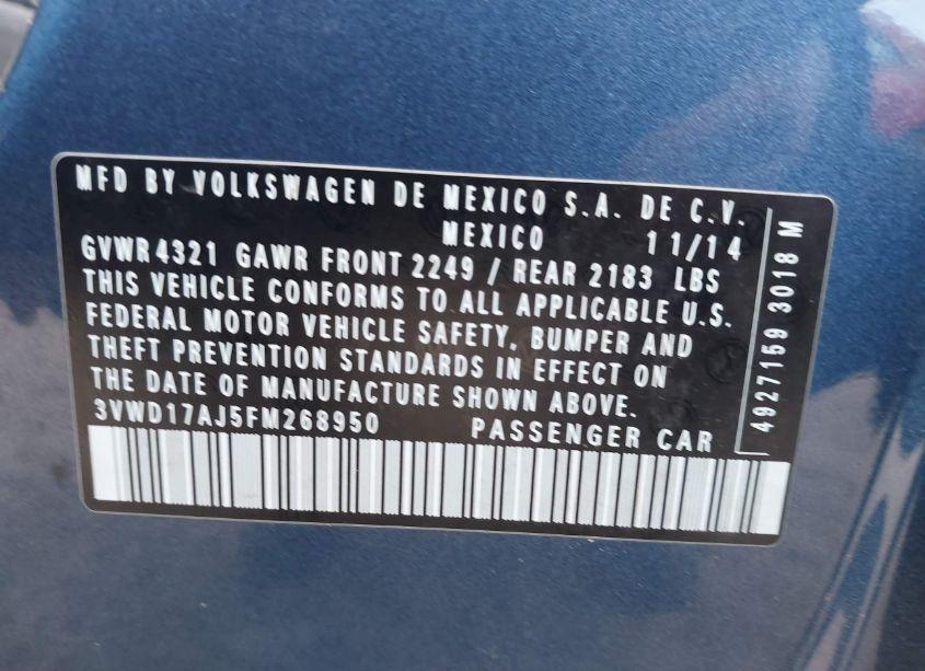 Photo 9 of 2015 Volkswagen Jetta 1.8T SE (VIN 3VWD17AJ5FM268950)