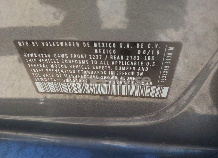 Photo 9 of 2016 Volkswagen Jetta 1.8T SPORT (VIN 3VWD17AJ5GM401031)