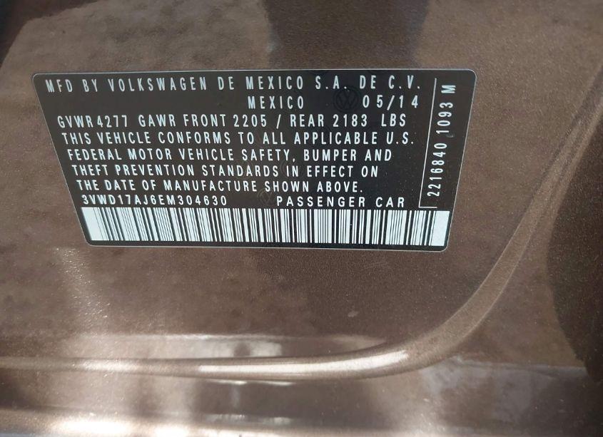Photo 9 of 2014 Volkswagen Jetta 1.8T SE (VIN 3VWD17AJ6EM304630)