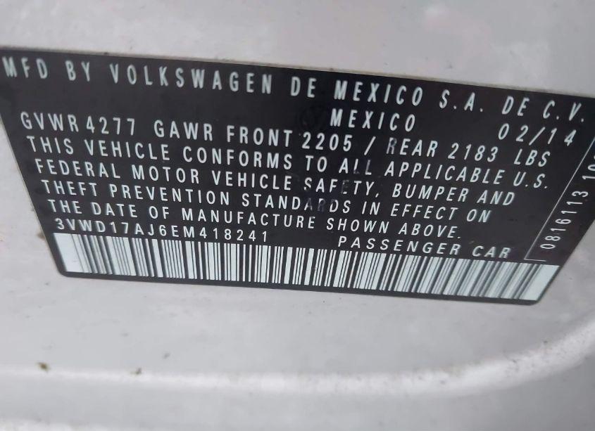 Photo 9 of 2014 Volkswagen Jetta 1.8T SE (VIN 3VWD17AJ6EM418241)