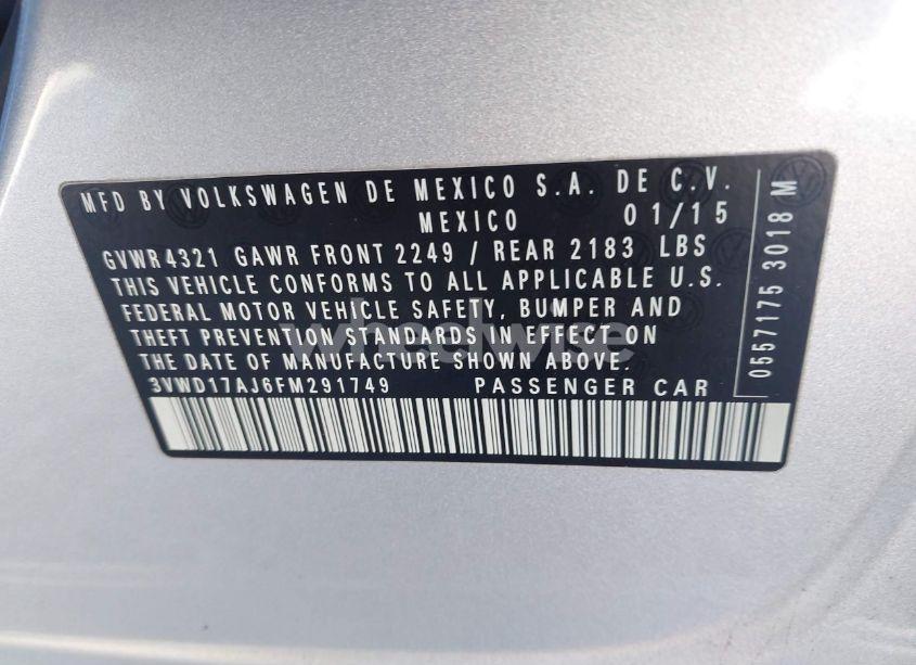 Photo 9 of 2015 Volkswagen Jetta 1.8T SE (VIN 3VWD17AJ6FM291749)