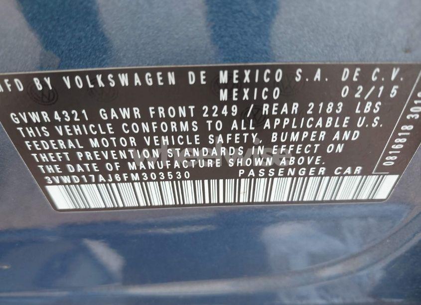 Photo 9 of 2015 Volkswagen Jetta 1.8T SE (VIN 3VWD17AJ6FM303530)