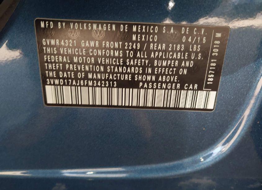 Photo 9 of 2015 Volkswagen Jetta 1.8T SE (VIN 3VWD17AJ6FM342313)