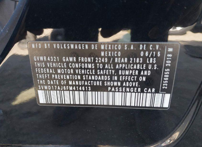 Photo 9 of 2015 Volkswagen Jetta 1.8T SE (VIN 3VWD17AJ6FM414613)