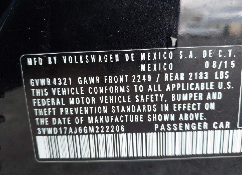Photo 9 of 2016 Volkswagen Jetta 1.8T SPORT (VIN 3VWD17AJ6GM222206)