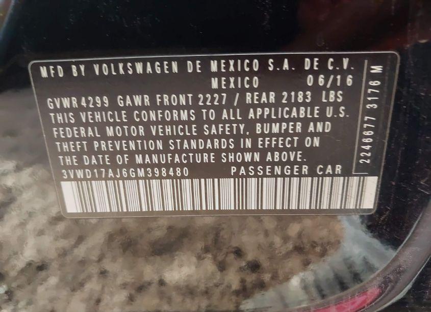 Photo 9 of 2016 Volkswagen Jetta 1.8T SPORT (VIN 3VWD17AJ6GM398480)