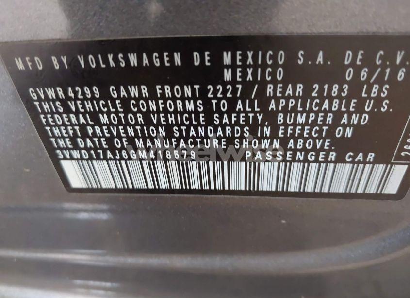 Photo 9 of 2016 Volkswagen Jetta 1.8T SPORT (VIN 3VWD17AJ6GM418579)