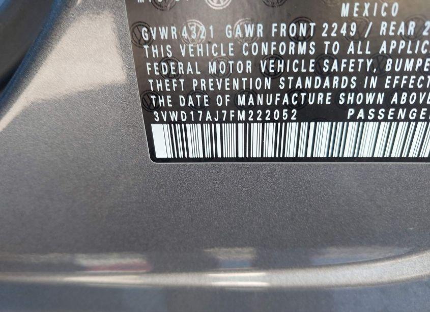 Photo 9 of 2015 Volkswagen Jetta 1.8T SPORT (VIN 3VWD17AJ7FM222052)