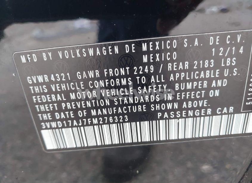 Photo 9 of 2015 Volkswagen Jetta 1.8T SE (VIN 3VWD17AJ7FM276323)