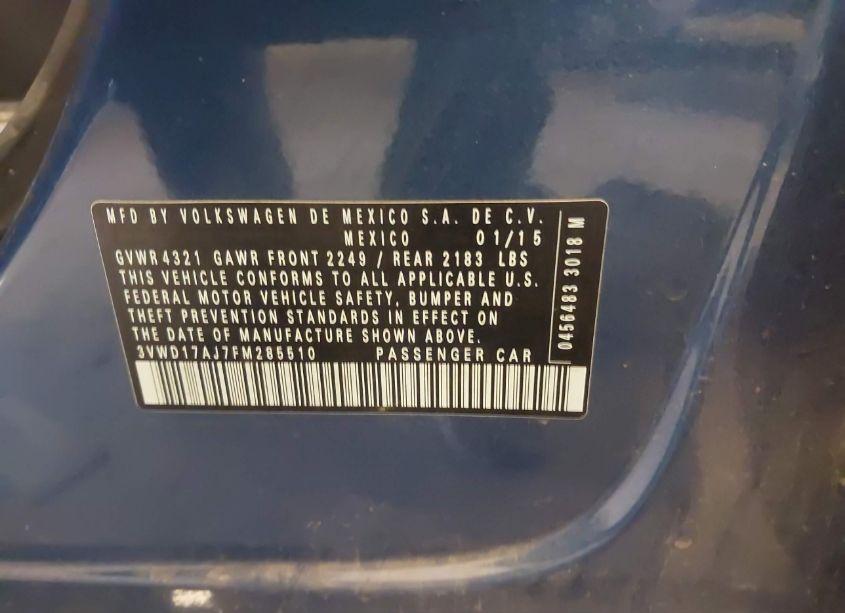 Photo 9 of 2015 Volkswagen Jetta 1.8T SE (VIN 3VWD17AJ7FM285510)