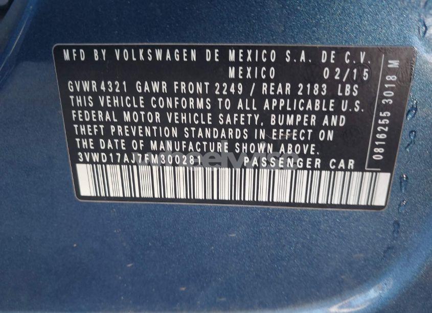 Photo 9 of 2015 Volkswagen Jetta 1.8T SE (VIN 3VWD17AJ7FM300281)