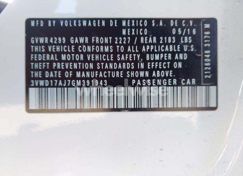 Photo 9 of 2016 Volkswagen Jetta 1.8T SPORT (VIN 3VWD17AJ7GM391943)