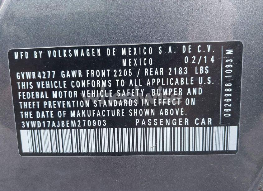 Photo 9 of 2014 Volkswagen Jetta 1.8T SE (VIN 3VWD17AJ8EM270903)